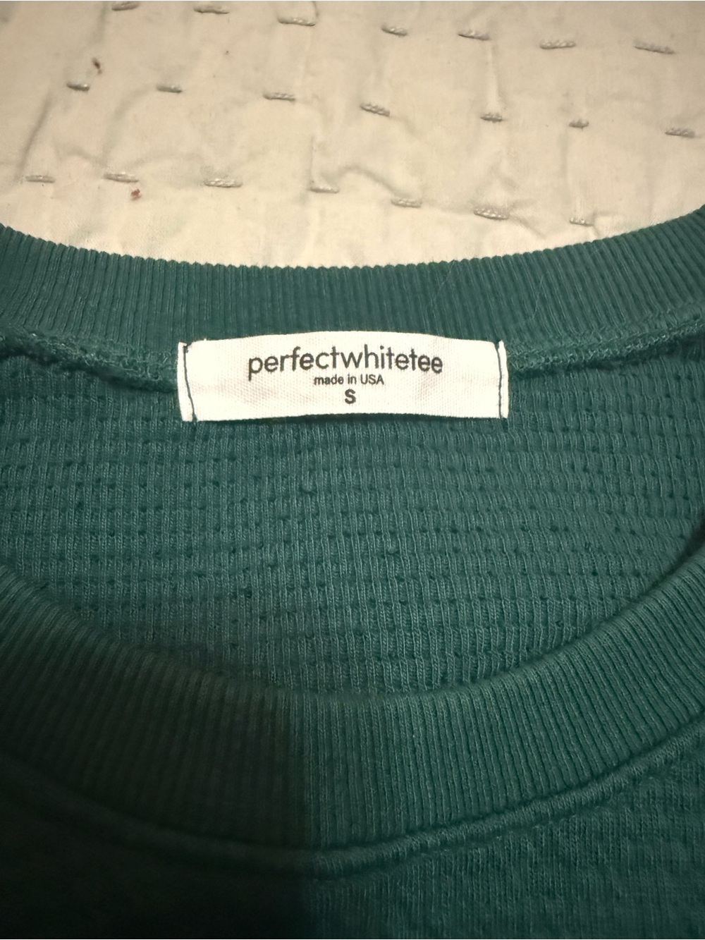 PerfectWhiteTee Dark Teal Textured Crewneck Sweatshirt - Picture 4 of 4